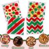 100 PCS Red Green Polka Dots Star Stripe Cellophane bags(4x4 Inch) Colorful Self Sealing Cookie Treat Snack Goodie Candy Goody Gifts Bags for Christmas Birthday Holiday Party Favors Supplies Wrap view 4