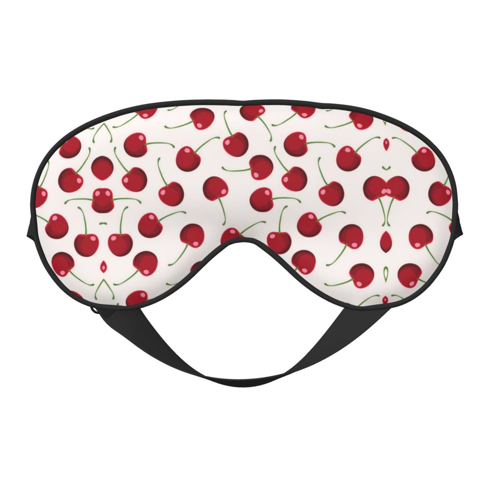 Sleep Mask Fresh Red Cherry Breathable Blackout Eye Mask for Women Men Shade Cover Sleeping Eye Cover