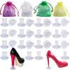 28 Pairs Heel Protectors for Grass, 4 Sizes Heel Covers for High Heel Shoes, Clear Stiletto Heel Caps for Walking on Uneven Floor and Grass (XS,S,M,L) view 1
