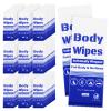 100Pcs Disposable Body Wipes, 7.8 x 9.8 inch Individually Wrapped Bath Wipe for Women Men in Bulk, No Rinse-Free Large Body Bath Shower Wipes for Home Travel Hotel Outdoors Camping After Gym (Blue) view 1