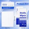 100Pcs Disposable Body Wipes, 7.8 x 9.8 inch Individually Wrapped Bath Wipe for Women Men in Bulk, No Rinse-Free Large Body Bath Shower Wipes for Home Travel Hotel Outdoors Camping After Gym (Blue) view 2