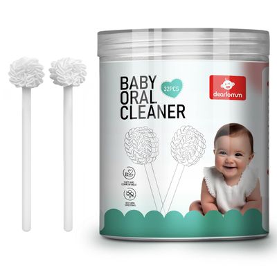 dearlomum Upgraded 32PCS Baby Tongue Cleaner, Disposable Newborn Toothbrush & Oral Cleaning Stick, Gauze Gum Cleaner for Infant Dental Care, 036 Months Baby Mouth Wipes