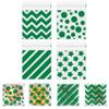 100 PCS Green Polka Dots Star Stripe Cellophane bags(4x4 Inch) Self Sealing Cookie Treat Snack Goodie Candy Goody Gifts Bags for St. Patrick's Graduation Birthday Holiday Party Favors Supplies Wrap view 1