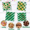 100 PCS Green Polka Dots Star Stripe Cellophane bags(4x4 Inch) Self Sealing Cookie Treat Snack Goodie Candy Goody Gifts Bags for St. Patrick's Graduation Birthday Holiday Party Favors Supplies Wrap view 3