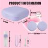 Erewa Contact Lens Case, 2 Pack Portable Contact Lens Box Kit with Mirror, Compact Soak Storage Kit for Travel (Light Purple) view 2