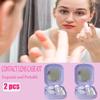 Erewa Contact Lens Case, 2 Pack Portable Contact Lens Box Kit with Mirror, Compact Soak Storage Kit for Travel (Light Purple) view 3