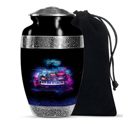 JAGSHASHI Drums and Music Burial Urn Adult Human Ash - Cremation Urn for Mom & Dad - Mom Urns for Human Ashes - Large Cremation Urns for Ashes - 10 Inch