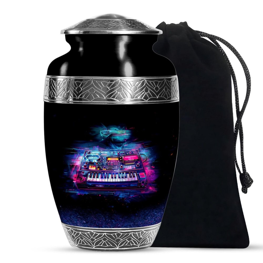 JAGSHASHI Drums and Music Burial Urn Adult Human Ash - Cremation Urn for Mom & Dad - Mom Urns for Human Ashes - Large Cremation Urns for Ashes - 10 Inch
