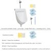 Large Simple Urinals for Men, Wall-Mounted Urine Diverter Waterless Urinal Outdoor Toilet Temporary Urinal with Hose, Mobile Toilet Water Saving Urinal Trough f(White) view 3