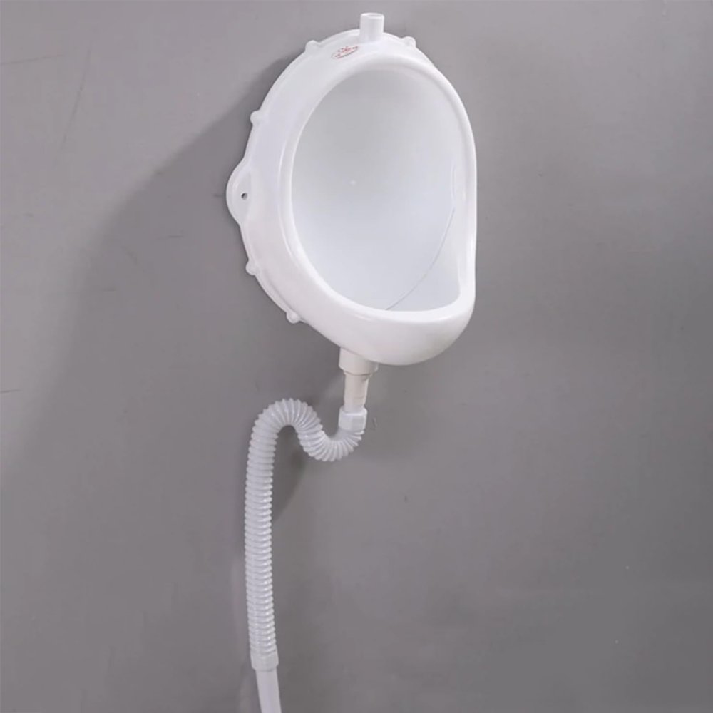 Dntum Outdoor Waterless Urinal with Hose and Flush Valve, Wall Mounted Commercial Men Plastic Urinals High Efficiency Washout Urinal, Mobile Toilet Portable Urinal Tr(Urinal + Hose)