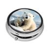 Pill Box Small Pill Case 3 Compartment Cute Medicine Organizer Cute Polar Bear Travel Pillbox Portable Pill Container Holder Vitamin Organizer to Hold Fish Oils Supplements view 3