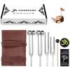 Tuning Forks for Healing(128Hz, 136.1Hz, 256Hz, 384Hz),Weighted & Unweighted Tuning Forks Set with Vegan Leather Pouch &Activator, For Chakra/Sound Therapy/Yoga/Meditation view 1