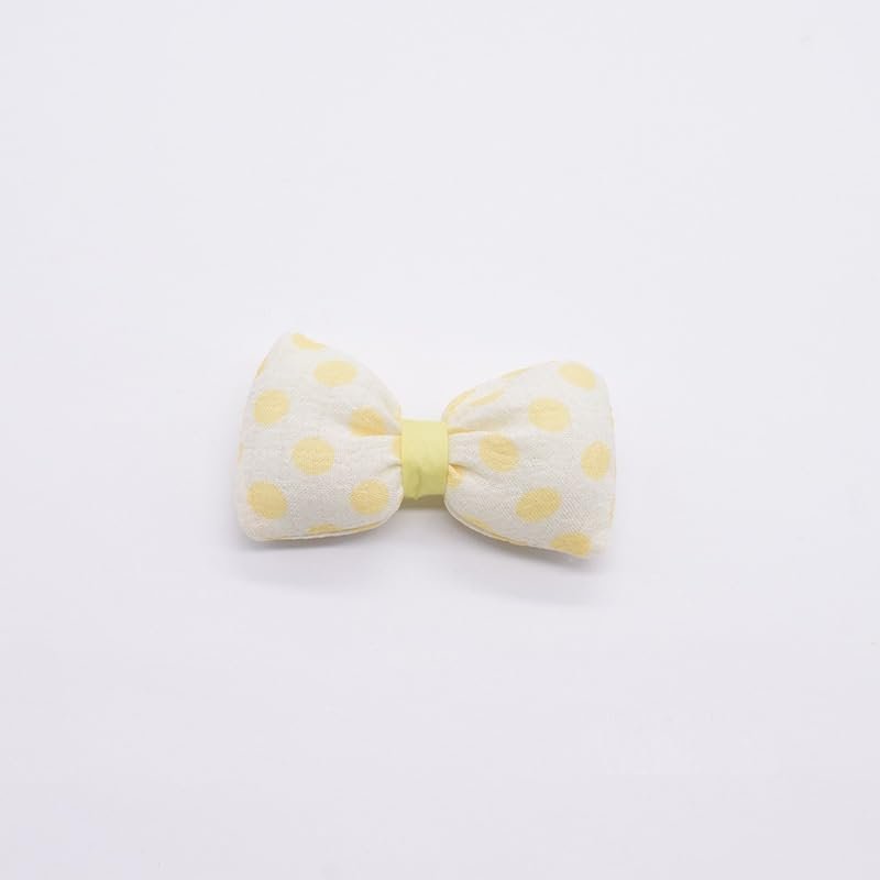NingPower 20 Pcs Bow Tie Bows with Round Dots, Chubby Bowknot for Crafts, Sewing, Wedding, Birthday, Party, Clothing Accessories, Yellow