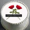 Custom Edible Cake Topper Anniversary Love in Bloom Design Pre-cut 8" Round Icing Sheet RA Pape view 1