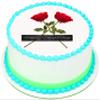 Custom Edible Cake Topper Anniversary Love in Bloom Design Pre-cut 8" Round Icing Sheet RA Pape view 2
