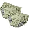 2 Pack Incontinence Underwear Men Post Surgery Care Leakproof Panties Washable Cloth Diapers Cotton Absorbent Briefs(Green,X-Large) view 1