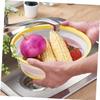 CIYODO 2pcs Microwave Splatter Cover Set Anti-sputtering Food Covers Red and Yellow and Multi-functional for Microwave Food Freshness and Vegetable Washing view 3