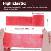 24 Pack Self Adhesive Bandage Wrap, 2 x 5 Yards Cohesive Medical Tape Elastic Grip Tape Red Sports Tape Athletic for Ankle, Wrist Sprains, Pet First Aid (Red, 2 Inch) view 4