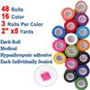 48 Pack Self Adhesive Bandage Wrap, 2 x 5 Yards Cohesive Medical Tape Elastic Grip Tape Black Sports Tape Athletic for Ankle, Wrist Sprains, Pet First Aid (Multi-Color) view 2