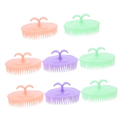 8pcs Detangling Brush Scalp Massager Stress Relax Hair Cleaning Shampoo Brush Style