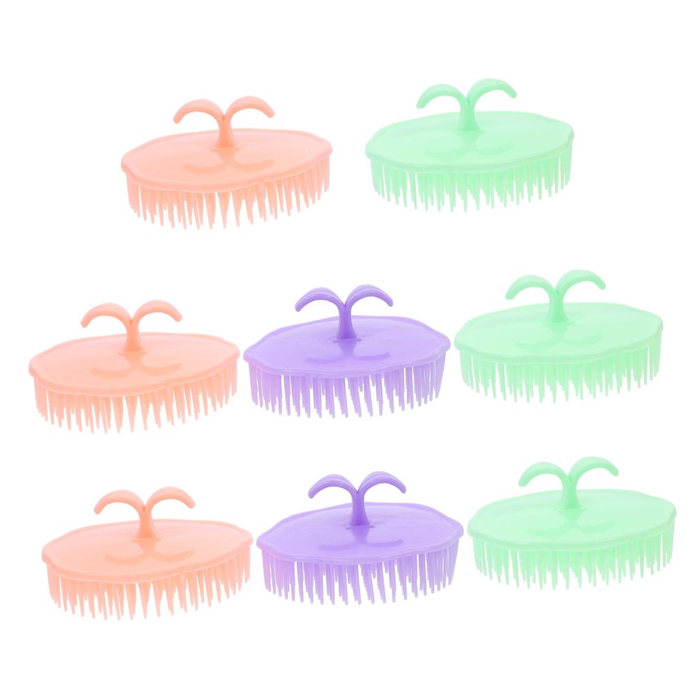 8pcs Detangling Brush Scalp Massager Stress Relax Hair Cleaning Shampoo Brush Style