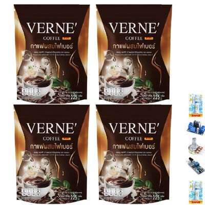 Delicious Intense Roasted Much Mellow Good Shape 15 Sachets/Pack(225g) VerneCoffee Arabica 7in1 Herbal (of 4) By Thaigiftshop [Get Free For You Beauty Gifts]
