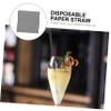 200pcs Extra Long Bar Straws Black Paper Straws Safe for Occasions view 2
