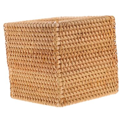 TINEASUR Rattan Woven Tissue Box Holder for Square Napkins Natural Decor for Living Room Dining Area and Tables and Easy to Refill Tissues
