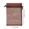100 Pc 4x6 inch Organza Gift Wrap Bags Brown for Baby Shower,Christmas,Party Favors,Birthday,Wedding,Bridal Shower,Holiday Drawstring Sheer Fabric Clear Mesh Plain Sachet for Jewelry,Candy,Cookie view 2