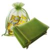 100 Pcs 4x6 inch Organza Gift Wrap Bags Light Green for Baby Shower,Christmas,Party Favors,Birthday,Wedding,Bridal Shower,Valentines Day Drawstring Sheer Fabric Clear Mesh Sachet for Jewelry,Candy view 1