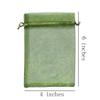 100 Pcs 4x6 inch Organza Gift Wrap Bags Light Green for Baby Shower,Christmas,Party Favors,Birthday,Wedding,Bridal Shower,Valentines Day Drawstring Sheer Fabric Clear Mesh Sachet for Jewelry,Candy view 2