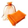100 Pcs 5x7 inch Organza Gift Wrap Bags Orange for Baby Shower,Christmas,Party Favors,Birthday,Wedding,Bridal Shower,Santa Drawstring Sheer Fabric Clear Mesh Satin Sachet for Women Jewelry,Candy view 1