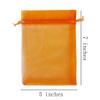 100 Pcs 5x7 inch Organza Gift Wrap Bags Orange for Baby Shower,Christmas,Party Favors,Birthday,Wedding,Bridal Shower,Santa Drawstring Sheer Fabric Clear Mesh Satin Sachet for Women Jewelry,Candy view 2