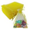 100 Count 5x7 inch Organza Gift Wrap Bags Yellow for Baby Shower,Christmas,Party Favors,Kids Birthday,Wedding,Bridal Shower Drawstring Sheer Fabric Clear Mesh Gauze Reusable Sachet for Jewelry,Candy view 1