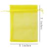 100 Count 5x7 inch Organza Gift Wrap Bags Yellow for Baby Shower,Christmas,Party Favors,Kids Birthday,Wedding,Bridal Shower Drawstring Sheer Fabric Clear Mesh Gauze Reusable Sachet for Jewelry,Candy view 2