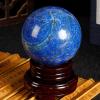 UNYQBFKM Natural Lapis Lazuli Crystal Sphere Ball with Wooden Stand Feng Shui Quartz Healing Crystal Ball for Meditation/Divination/Chakra Balance/Yoga/Home/Office Decoration,9cm/3.5in view 2