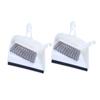 IWOWHERO 2sets Mini Broom and Dustpan Set for Kitchen Desktop Cleaning White Compact Design for Dining Table Keyboard and Car Use Deep Concave Dustpan for Easy Dust Collection view 1