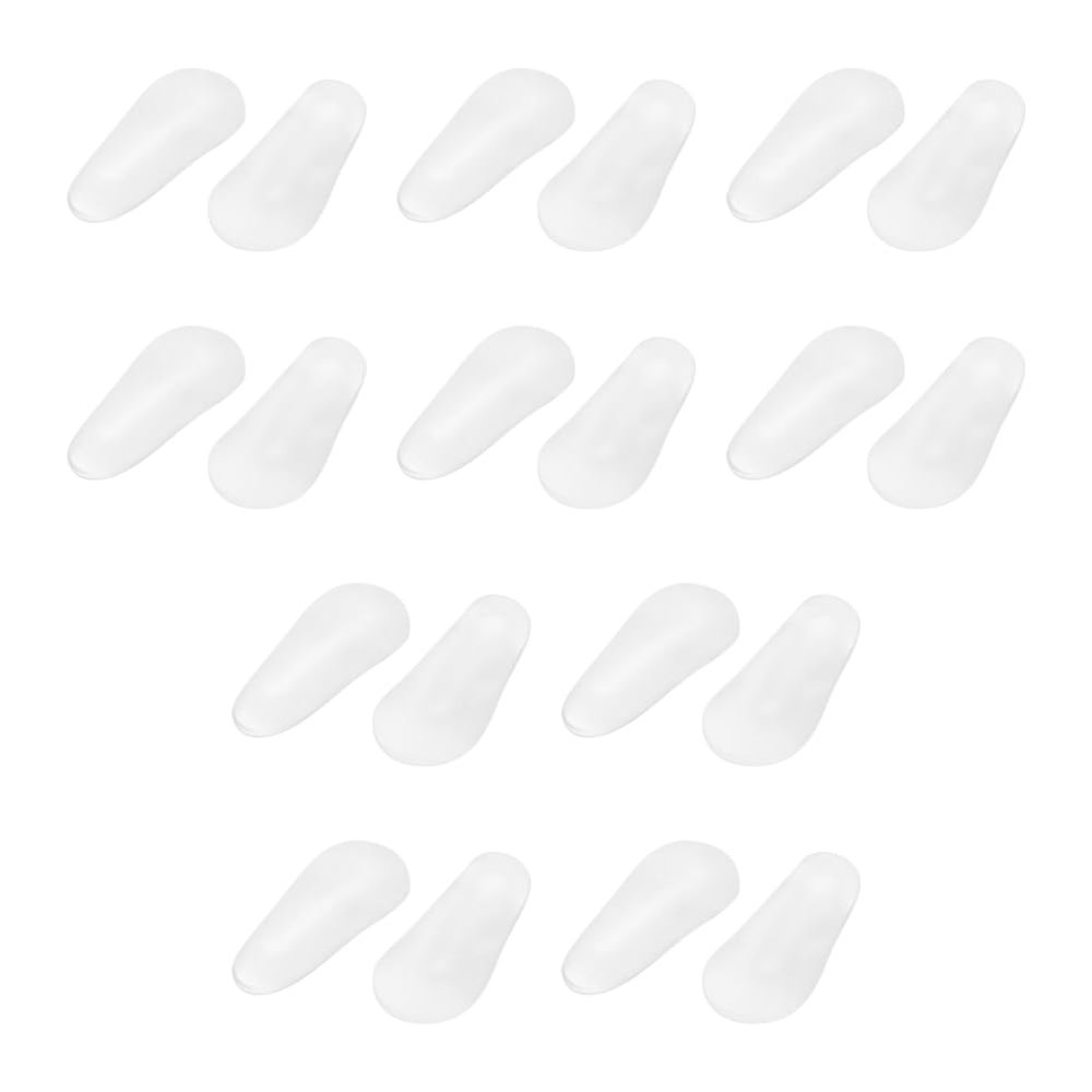 20 Pairs Anti Slip Eyeglass Nose Pads Silicone Eye Glasses Nose Grips Self Adhesive Glasses Nosepads Sunglasses Nose Piece Pads Reading Glasses Nose Covers with Sticky Backing White