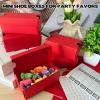 24 Pack Mini Sneaker Boxes for Party Favors 4.7 x 2.5 x 2 Inch Mini Shoe Gifts Boxes for Candies Cookies Snacks Sports Small Gift Case with Label for Wedding , Holiday, Birthday Party Favor (Red) view 4