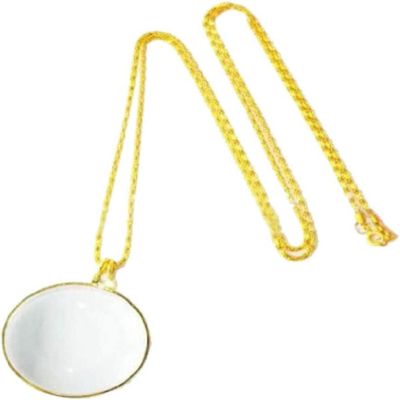 10X Magnifying Glass Necklace Pendant, Portable Pocket Magnifier for Reading, Ideal Gift for Seniors, Gold Magnifier with Chain