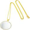 10X Magnifying Glass Necklace Pendant, Portable Pocket Magnifier for Reading, Ideal Gift for Seniors, Gold Magnifier with Chain view 1