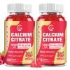 (2 Pack) Sugar Free Calcium Citrate Gummies 1200 mg with Vitamin d3, K2, Magnesium, Zinc for Bone, Muscle & Immune Support, High Absorption Calcium Supplement for Women, Raspberry Flavor, 60 Chews view 1