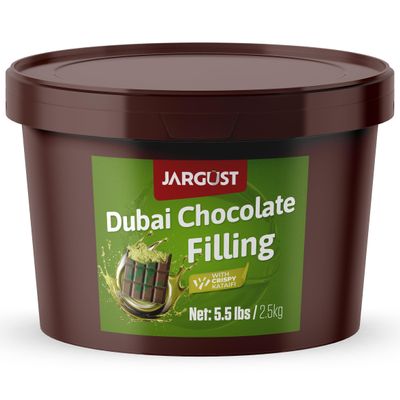 Bulk Dubai Chocolate Bar Filling, 5.5 lb (2.5 kg), Dubai Chocolate Bar Kit Mixture, Premium Paste, Luxurious Spread in Breakfasts, Desserts & Treats
