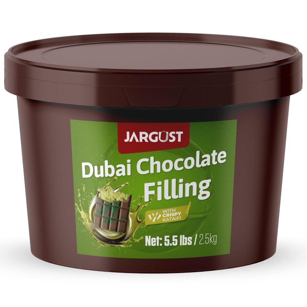 Bulk Dubai Chocolate Bar Filling, 5.5 lb (2.5 kg), Dubai Chocolate Bar Kit Mixture, Premium Paste, Luxurious Spread in Breakfasts, Desserts & Treats