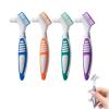Denture Brush, 4Pcs Denture Toothbrushes, Double Sided denture Brushes, Denture Cleaning Care Brush, Multi-Layered Bristles and Rubber Anti-Slip Handle False Teeth Brush for Cleaning Retainers view 1