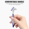 Denture Brush, 4Pcs Denture Toothbrushes, Double Sided denture Brushes, Denture Cleaning Care Brush, Multi-Layered Bristles and Rubber Anti-Slip Handle False Teeth Brush for Cleaning Retainers view 4