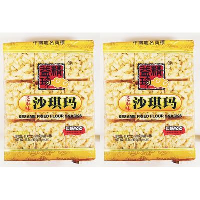 Sesame Fried Flour Snacks, Chinese Style Crispy Crackers, 21.4 oz, 2 Pack