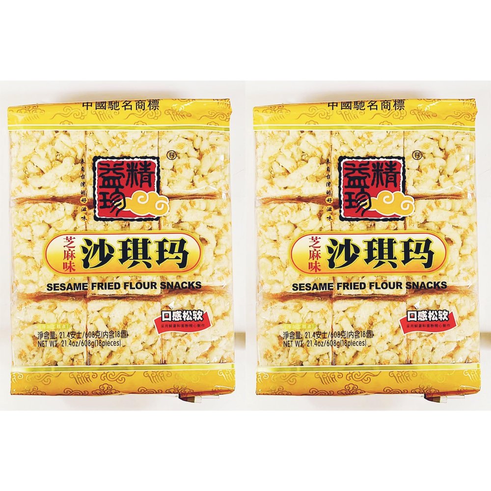 Sesame Fried Flour Snacks, Chinese Style Crispy Crackers, 21.4 oz, 2 Pack