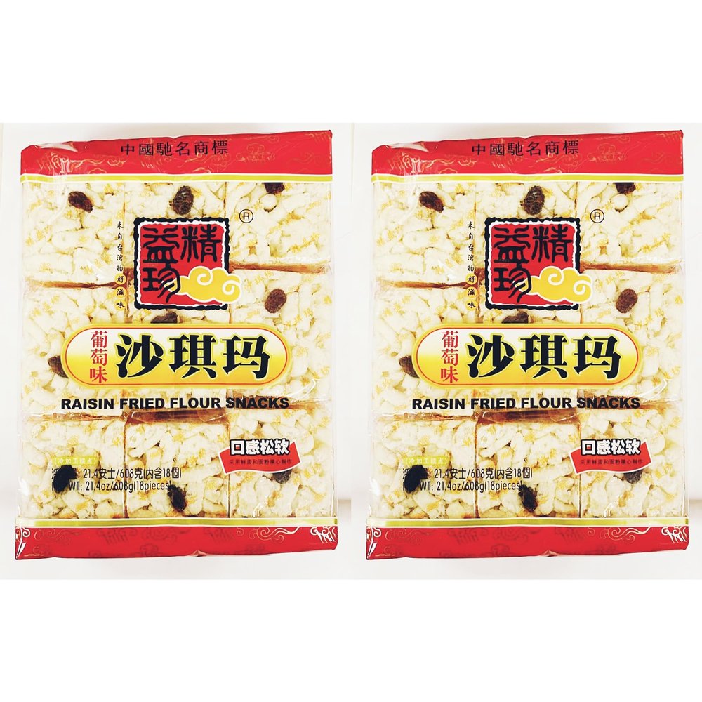 Raisin Fried Flour Snacks, 21.4 oz, (18 Pieces),2 Pack