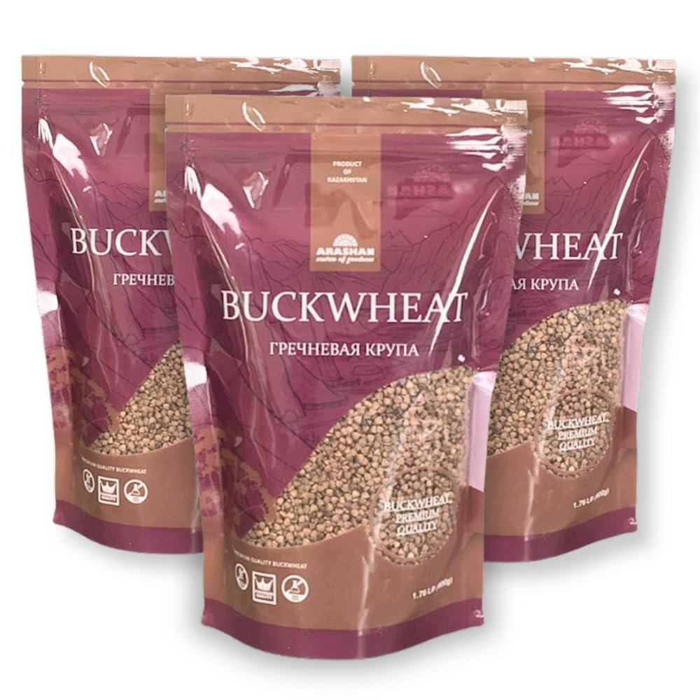 Arashan Premium Buckwheat Groats 3 Packs x 1.7 lb, Gluten-Free, Non-GMO, High in Fiber & Protein, Perfect for Healthy Meals